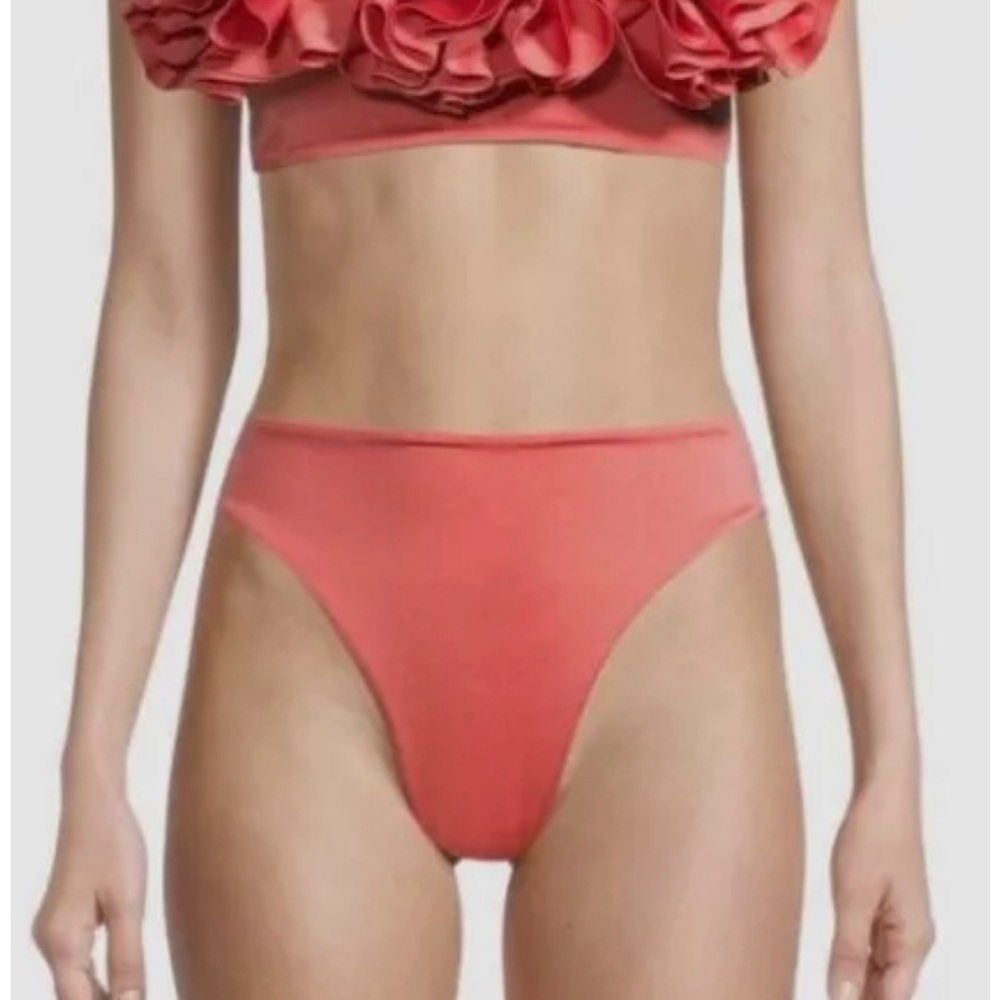 NWT - MAYGEL CORONEL High Waist Bikini Bottom Coral One Size